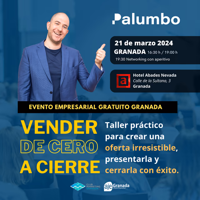 Cartel del taller Vender de cero a cierre, Granada, 21 de marzo de 2024